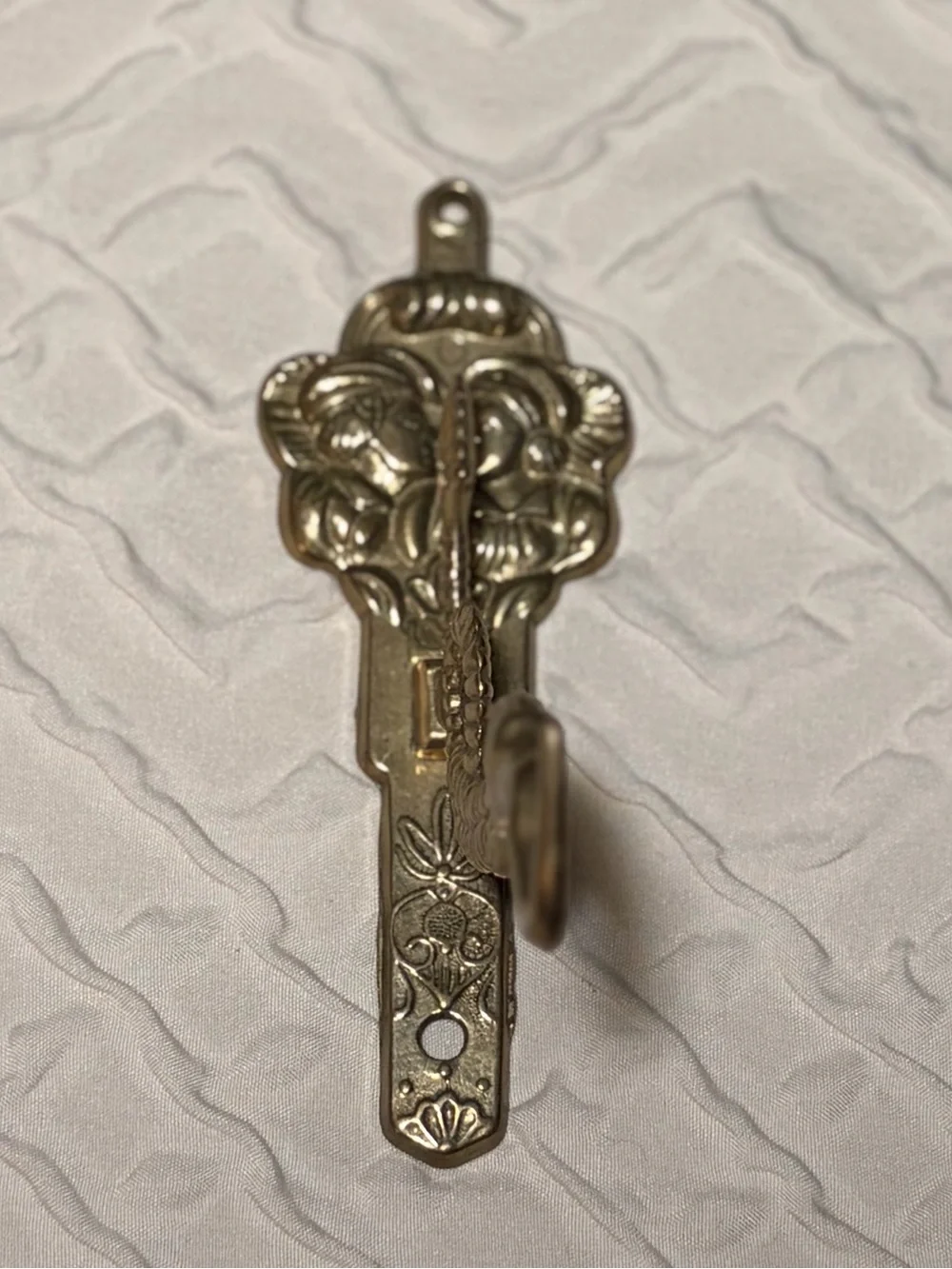 VINTAGE Brass Sea Serpent Wall Hook Art Nouveau Man & Woman Dutch Mid Century